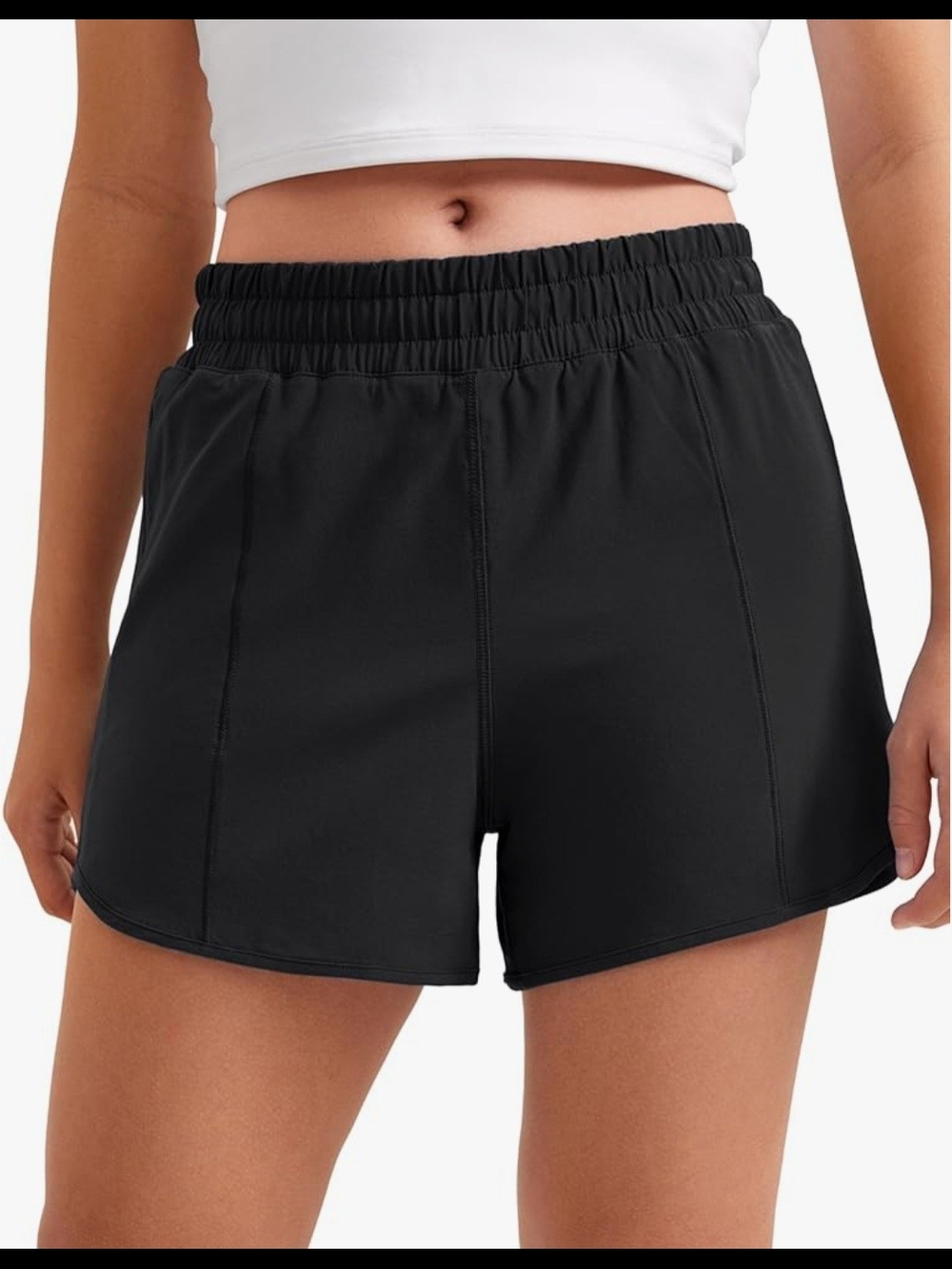 CRZ YOGA Teen Feathery-Fit Soft Athletic Shorts with Zipper Pocket